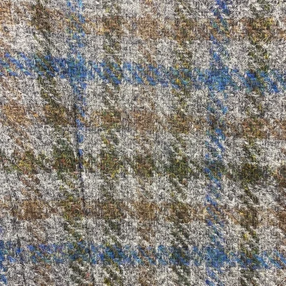 Franco Mirabelli Gray Blue 100% Wool Plaid Collar Blazer Size 10 - Picture 4 of 7